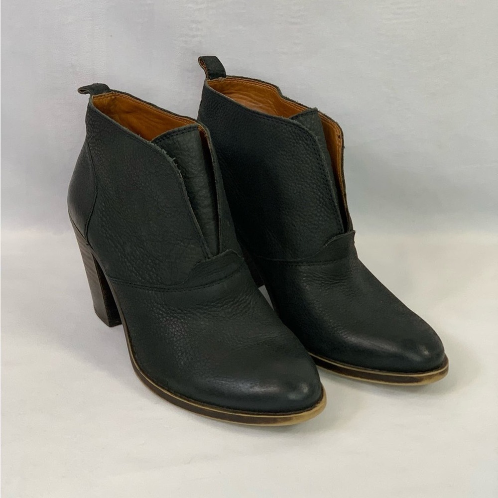 Lucky Brand Ankle Bootie Black Distressed Western Short Cowgirl Women’s Size 9.5